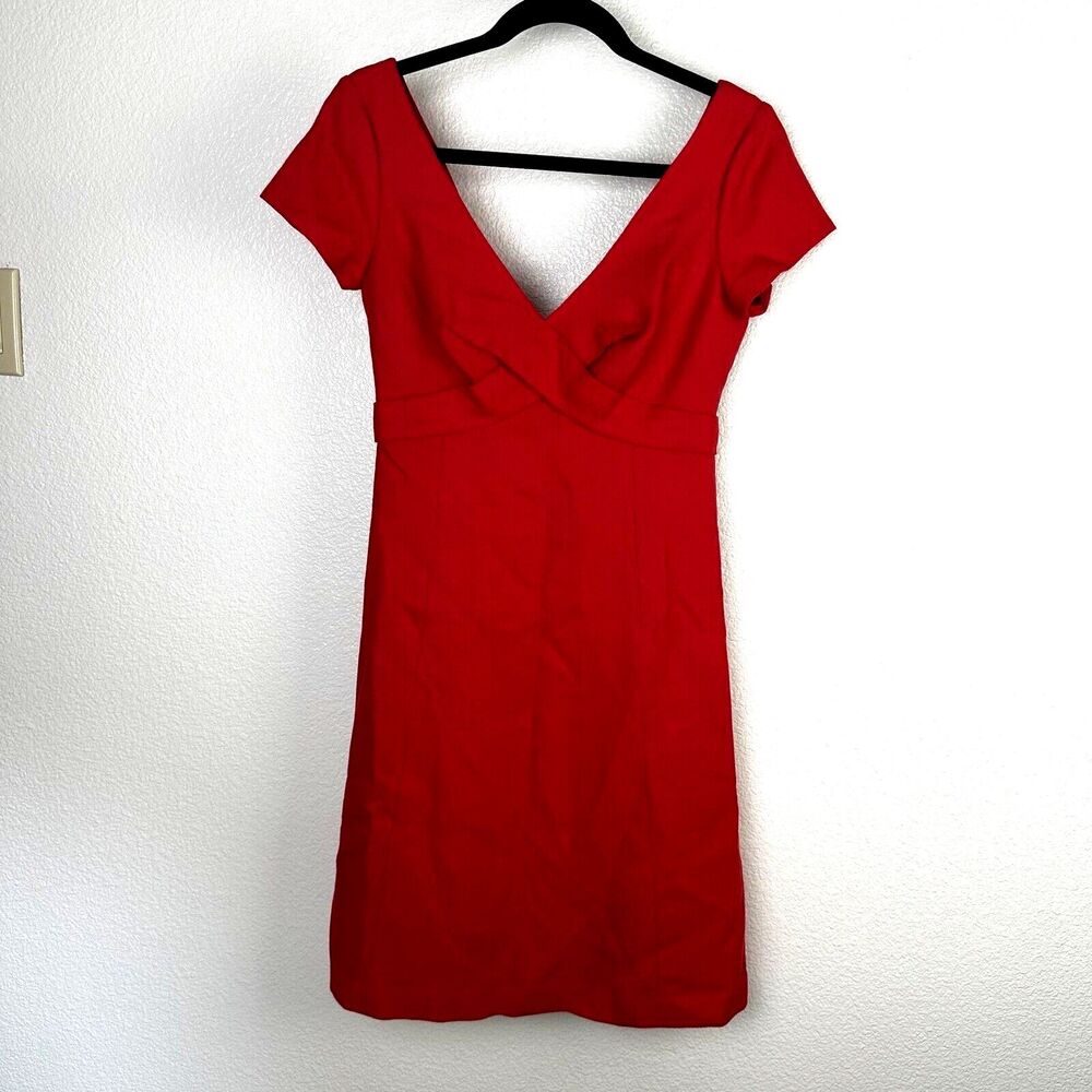 J Crew Women's Dress Vneck Short Sleeve Linen